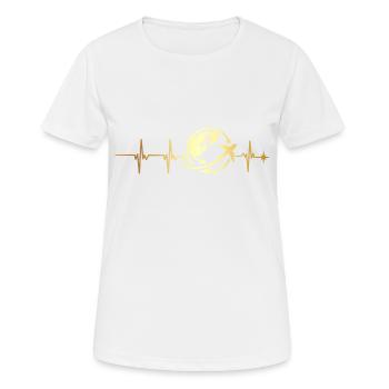 Heartbeat Journey - Women's Breathable T-Shirt - white - Front - AI Model Female 172 dark (172cm)