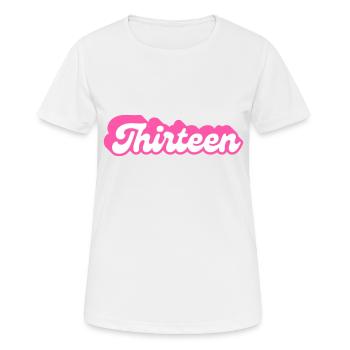 Dreizehn Geburtstag - 13. Geburtstag Retro Pink - Frauen T-Shirt atmungsaktiv - Weiß - Vorne - AI Model Female 172 dark (172cm)