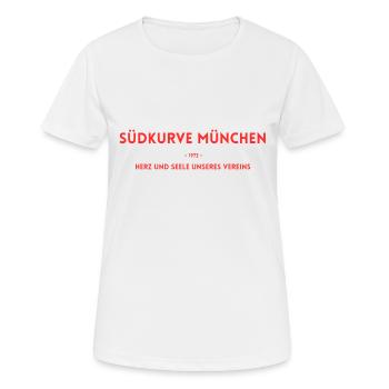 Südkurve München 1972 - Frauen T-Shirt atmungsaktiv - Weiß - Vorne - AI Model Female 172 dark (172cm)