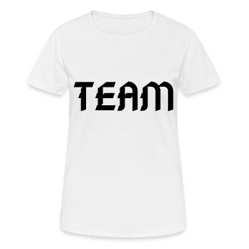 Team - Frauen T-Shirt atmungsaktiv - Weiß - Vorne - AI Model Female 172 dark (172cm)