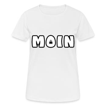Moin& Moinsen & Guten Morgen - Frauen T-Shirt atmungsaktiv - Weiß - Vorne - AI Model Female 172 dark (172cm)