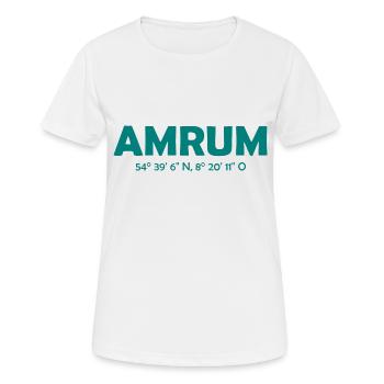 Amrum Koordinaten Ebbe Flut Nordsee - Frauen T-Shirt atmungsaktiv - Weiß - Vorne - AI Model Female 172 dark (172cm)