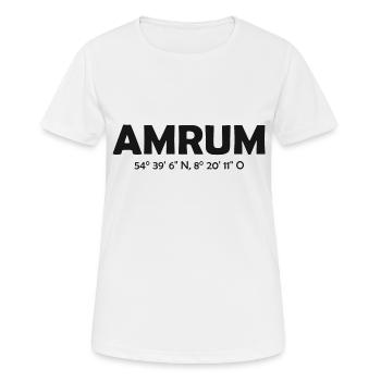 Amrum Koordinaten Ebbe Flut Nordsee - Frauen T-Shirt atmungsaktiv - Weiß - Vorne - AI Model Female 172 dark (172cm)