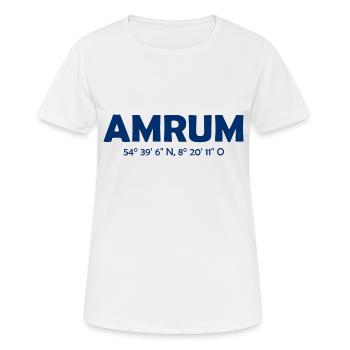 Amrum Koordinaten Ebbe Flut Nordsee - Frauen T-Shirt atmungsaktiv - Weiß - Vorne - AI Model Female 172 dark (172cm)