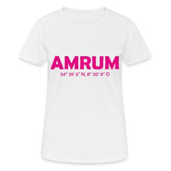 Amrum Koordinaten Ebbe Flut Nordsee - Frauen T-Shirt atmungsaktiv - Weiß - Vorne - AI Model Female 172 dark (172cm)