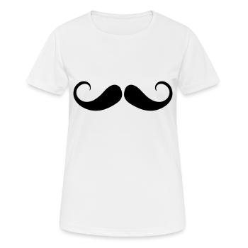 Moustache - T-shirt respirant Femme - blanc - Devant - AI Model Female 172 dark (172cm)