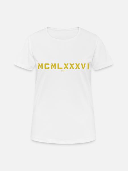 Römische Zahl Geburtsjahr Made in 1986 - Frauen T-Shirt atmungsaktiv - Weiß
