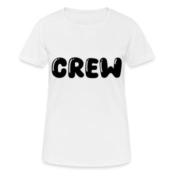 Crew - Frauen T-Shirt atmungsaktiv - Weiß - Vorne - AI Model Female 172 dark (172cm)