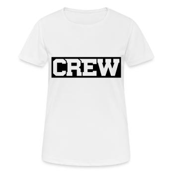 crew - Frauen T-Shirt atmungsaktiv - Weiß - Vorne - AI Model Female 172 dark (172cm)