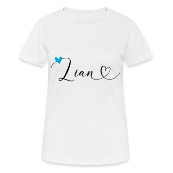 Lian Nom Prénom Calligraphie Coeur - T-shirt respirant Femme - blanc - Devant - AI Model Female 172 dark (172cm)