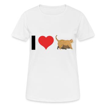 Ich Liebe Chonker - Fat Cat Meme - Frauen T-Shirt atmungsaktiv - Weiß - Vorne - AI Model Female 172 dark (172cm)