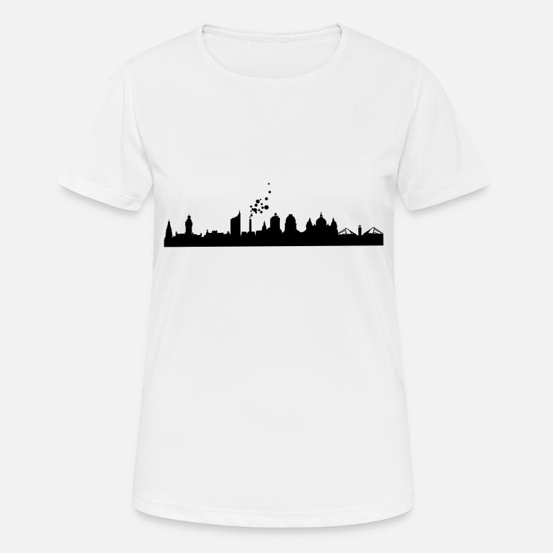 Leipzig Skyline - Frauen T-Shirt atmungsaktiv - Weiß