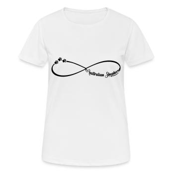 Australian Shepherd Dog Love Infinity Infinite - Women's Breathable T-Shirt - white - Front - AI Model Female 172 dark (172cm)