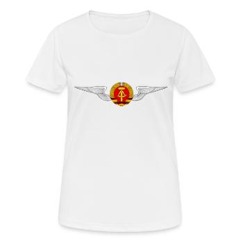 DDR Logo Manteau de bras Ossi cadeau - T-shirt respirant Femme - blanc - Devant - AI Model Female 172 dark (172cm)