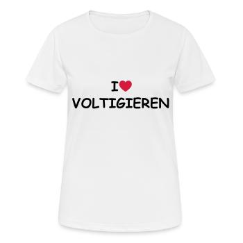 J'aime / coeur Voltige - T-shirt respirant Femme - blanc - Devant - AI Model Female 172 dark (172cm)