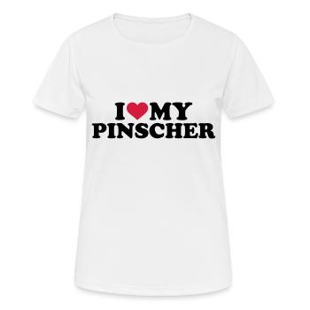 Pinscher - Frauen T-Shirt atmungsaktiv - Weiß - Vorne - AI Model Female 172 dark (172cm)