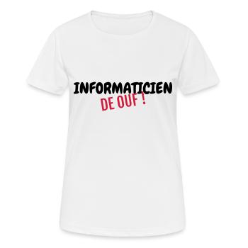 Computer / Informatiker / Aussenseiter / Ingenieur - Frauen T-Shirt atmungsaktiv - Weiß - Vorne - AI Model Female 172 dark (172cm)