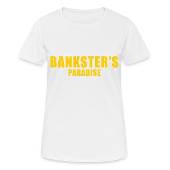 BANKSTER GESCHENK BANK BANKER FINANCE MANAGER MBA - T-shirt respirant Femme - blanc - Devant - AI Model Female 172 dark (172cm)