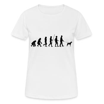 Man Dog Education Dogs Saying Gift - Women's Breathable T-Shirt - white - Front - AI Model Female 172 dark (172cm)