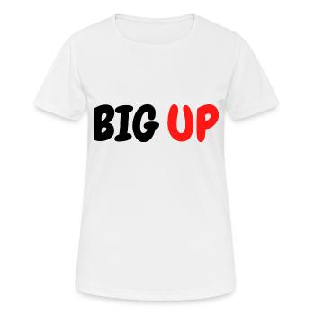 BIG UP - Frauen T-Shirt atmungsaktiv - Weiß - Vorne - AI Model Female 172 dark (172cm)