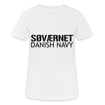 Sérnet - Dänische Marine - Frauen T-Shirt atmungsaktiv - Weiß - Vorne - AI Model Female 172 dark (172cm)