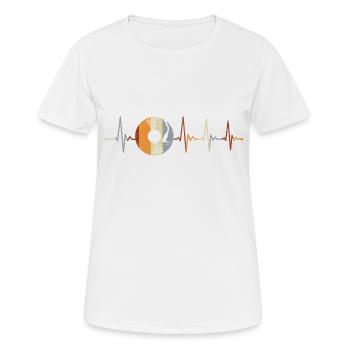 Vinyle Disque phonographe DJ Vintage Musique - T-shirt respirant Femme - blanc - Devant - AI Model Female 172 dark (172cm)