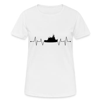 Boat Ship Marine Coast Guard Heartbeat Army - Women's Breathable T-Shirt - white - Front - AI Model Female 172 dark (172cm)