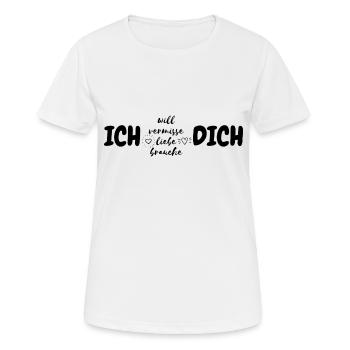 Ich liebe dich - Frauen T-Shirt atmungsaktiv - Weiß - Vorne - AI Model Female 172 dark (172cm)