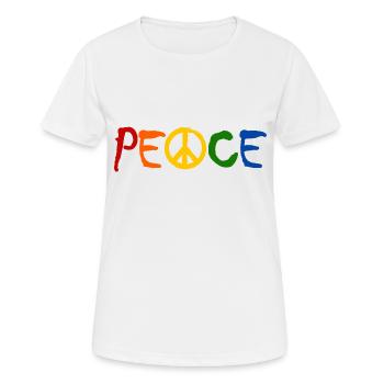 PAIX - avec le A comme symbole de paix Signe de paix - T-shirt respirant Femme - blanc - Devant - AI Model Female 172 dark (172cm)