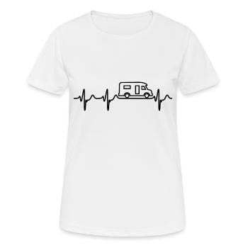 Heartbeat Semi-Integrated Motorhome Driver ECG - Women's Breathable T-Shirt - white - Front - AI Model Female 172 dark (172cm)
