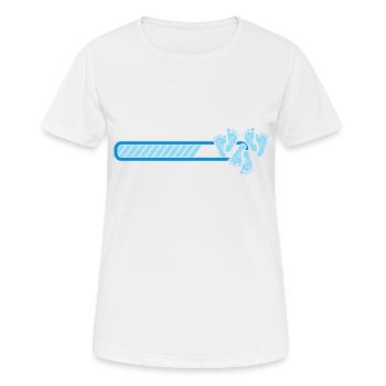 Une femme triplette charge bébé enceinte - T-shirt respirant Femme - blanc - Devant - AI Model Female 172 dark (172cm)