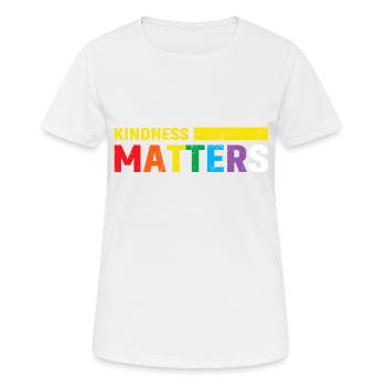La gentillesse compte - T-shirt respirant Femme - blanc - Devant - AI Model Female 172 dark (172cm)