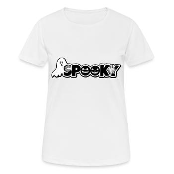 Gruseliger Halloween Comic Stil - Frauen T-Shirt atmungsaktiv - Weiß - Vorne - AI Model Female 172 dark (172cm)