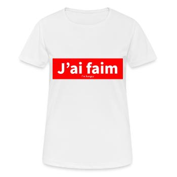 Français - T-shirt respirant Femme - blanc - Devant - AI Model Female 172 dark (172cm)