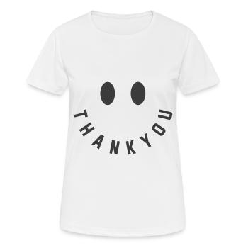 thank you - Frauen T-Shirt atmungsaktiv - Weiß - Vorne - AI Model Female 172 dark (172cm)