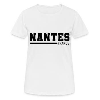 Nantes | Frankreich - Frauen T-Shirt atmungsaktiv - Weiß - Vorne - AI Model Female 172 dark (172cm)