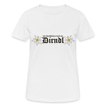 ich identifiziere mich als Dirndl - Frauen T-Shirt atmungsaktiv - Weiß - Vorne - AI Model Female 172 dark (172cm)