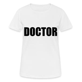 Médecin - T-shirt respirant Femme - blanc - Devant - AI Model Female 172 dark (172cm)
