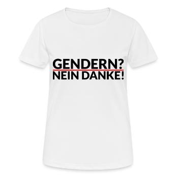 Gendern - Nein Danke - Frauen T-Shirt atmungsaktiv - Weiß - Vorne - AI Model Female 172 dark (172cm)