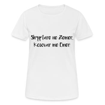 shqiptar_ne_zemer - Frauen T-Shirt atmungsaktiv - Weiß - Vorne - AI Model Female 172 dark (172cm)