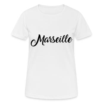 Marseille - T-shirt respirant Femme - blanc - Devant - AI Model Female 172 dark (172cm)
