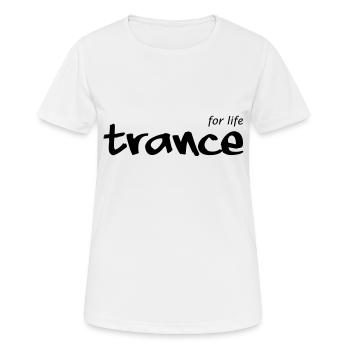 TRANCE pour la vie - T-shirt respirant Femme - blanc - Devant - AI Model Female 172 dark (172cm)