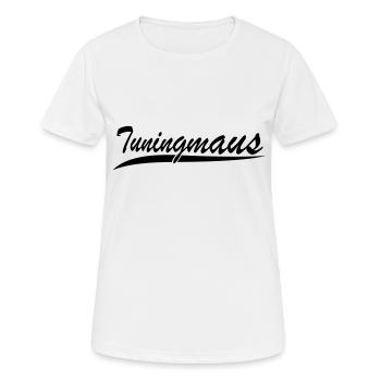 Tuningmaus - Frauen T-Shirt atmungsaktiv - Weiß - Vorne - AI Model Female 172 dark (172cm)