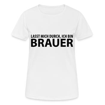 brauer - Frauen T-Shirt atmungsaktiv - Weiß - Vorne - AI Model Female 172 dark (172cm)