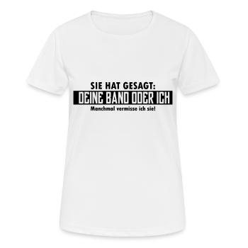 deine band oder ich - Frauen T-Shirt atmungsaktiv - Weiß - Vorne - AI Model Female 172 dark (172cm)