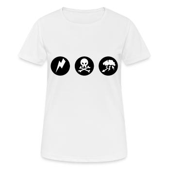 death head plate lightning lightning cloud lightning - Women's Breathable T-Shirt - white - Front - AI Model Female 172 dark (172cm)