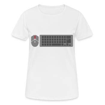 PC Gamer Souris Clavier Clavier Gaming Gaming - T-shirt respirant Femme - blanc - Devant - AI Model Female 172 dark (172cm)