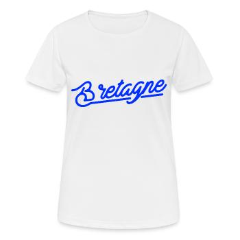 Brittany - handwritten typography - Women's Breathable T-Shirt - white - Front - AI Model Female 172 dark (172cm)