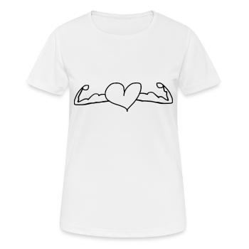 Herz Bizeps - Frauen T-Shirt atmungsaktiv - Weiß - Vorne - AI Model Female 172 dark (172cm)