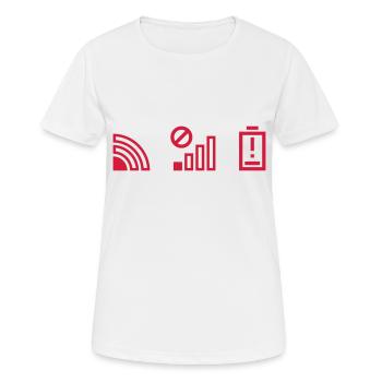 Nervig Mobilfunk Verbindung Batterie - Frauen T-Shirt atmungsaktiv - Weiß - Vorne - AI Model Female 172 dark (172cm)